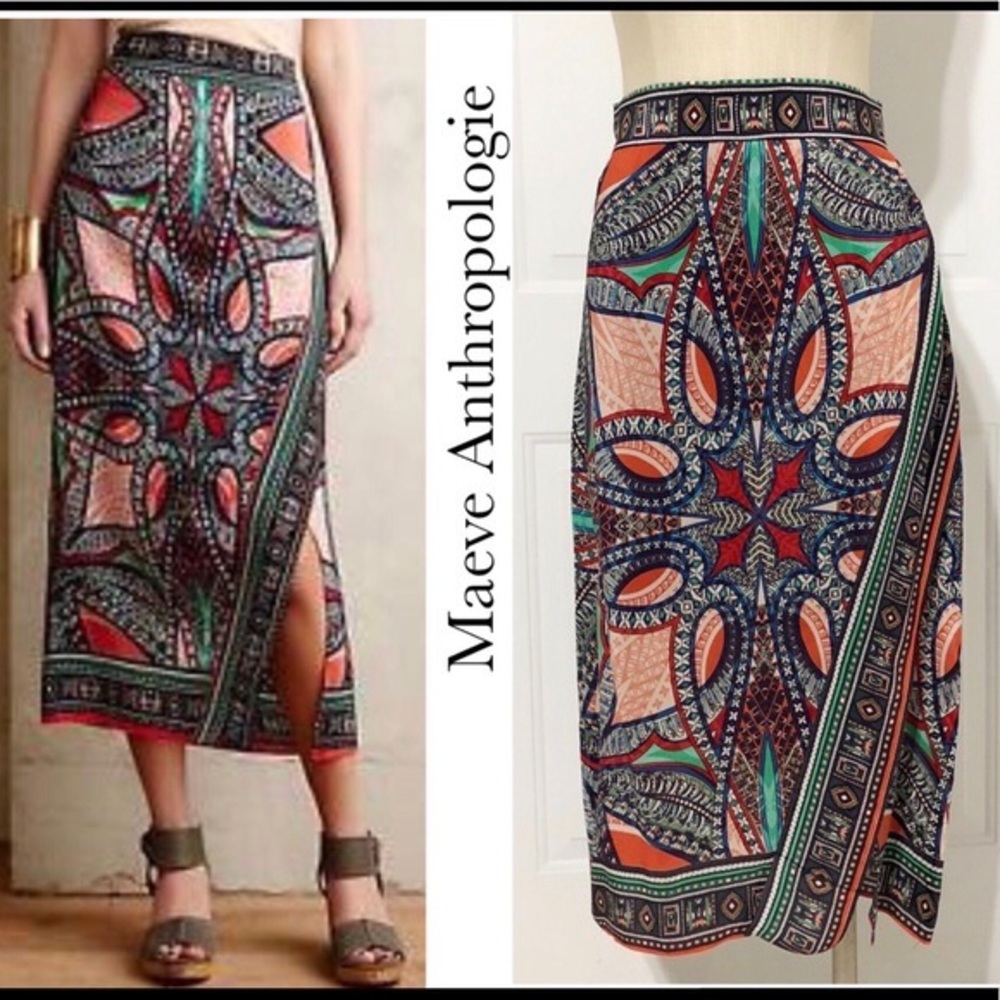 Anthropologie Maeve Geoda wrap skirt